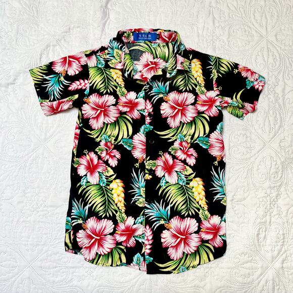SSLR Floral Hawaiian Print Shirt Size 6/7 - Picture 2 of 7